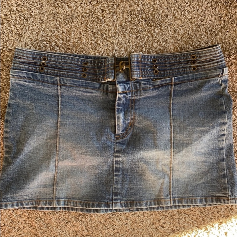 Blue Asphalt Jean Skirt